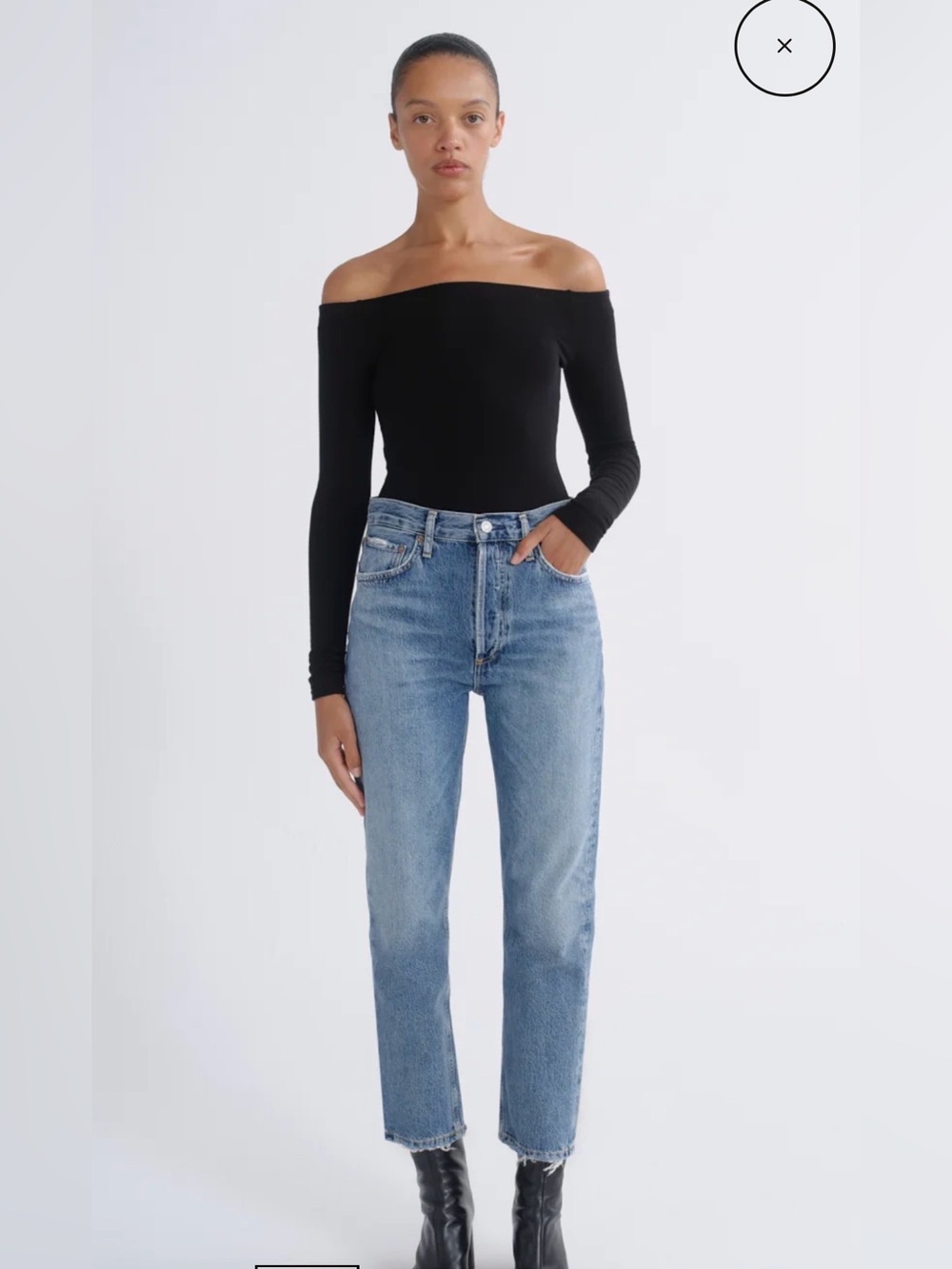 Agolde RILEY HIGH RISE STRAIGHT CROP in Frequency Sz 28